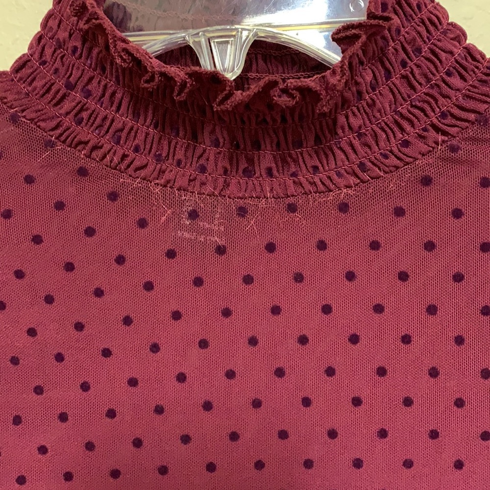 FOREVER 21 - Burgundy sheer Crop Top. Size Small